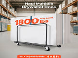 Drywall Cart Dolly, 816 kg Load Capacity, Steel Panel Truck Cart with 12.5 mm Swivel Casters, Lumber V952-BLTCHJGSGSBKHDXOC001V0