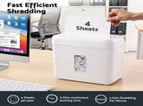 DEVANTI 8L Small Tabletop Paper Shredder 4 Sheet P4 Cross Cut Home Office SHRED-403-4S-WH