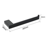 Bathroom Matt Black Stainless Steel Square Towel Rack Clothes Wall Mount Holder V1233-87008BL