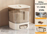 rice storage container, moisture-proof container, sealed food storage, flour storage, grain storage, V1102-122-88002-CRE-23L