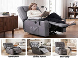 Artiss Power Lift Recliner Chair Massage and Heat for Elderly, Electric Sofa Reclining Chair RECLINER-A23-PU-GY-AB