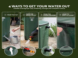 Weisshorn 100L/22Gal Collapsible Rain Barrel PVC Water Tank Collection Storage for Garden Irrigation RBT-HY-100L-GN