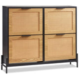 VEVOR Rattan Shoe Storage Cabinet Shoe Storage Organizer with 4 Flip Drawers V952-FCTBXJ4C3744YMK5GV0