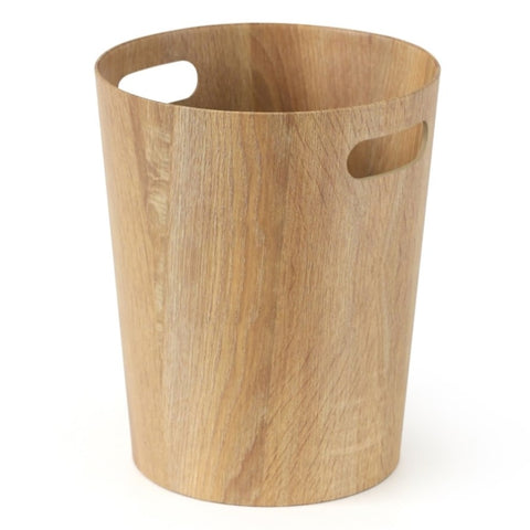 bulk 6 Woodgrain Look Round Storage Bin 30cm V637-PLA37349