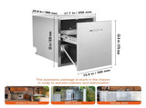 Pull Out Trash 50x58x57.4 cm Raised Style Trash Bin with Pull-Out Tray Stainless Steel Trash V952-CTGSHGLJCTG000001V0