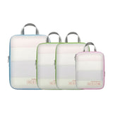 4 Pack Color Nylon Travel Packing Cubes Compression Clothing Storage Pouches See Through Carry V1369-AZ3-W-14670