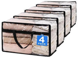 4 Pack Clear Clothes Storage Bags, 40L Plastic Blanket Storage Bag with Zipper, Foldable Closet V1192-AZ-W-24981