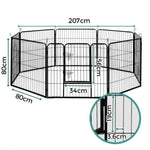 i.Pet 32" 8 Panel Dog Playpen Pet Exercise Cage Enclosure Fence Play Pen PET-DOGPLAYPEN-H80