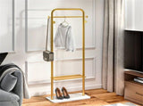 Durable Metal Corner Clothes Rack Strong Stone Base Entryway Garment Stand W Rod V767-JJ-XY1234-G1
