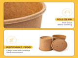 QZS 20 Pack Paper Soup Bowls,12oz Disposable Paper Soup Bowls with Lids for Ice Cream,Durable V1189-WXFWAL-20260319-00332