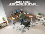 FORTIA Corner Standing Desk, 160x140cm, 72-118cm Sit to Stand Up Electric Height Adjustable, Walnut V219-ADKCORFOR1WLSA