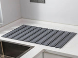 Dark Gray Square Engraved Inner Frame Foldable Diatomaceous Earth Drying Mat - Super Absorbent, V888-ELOSUNG17210