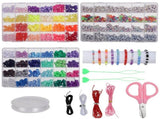 72-Color Friendship Bracelet Kit, Complete DIY Craft Set with 48-Grid Pony Beads and 24-Grid Letter V1192-AZ-W-18435