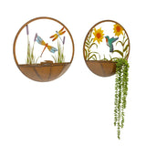 Set 2 Asst Humming Bird Wall Planters 39cm V637-24853PLN