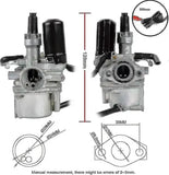Carburetor for 50cc 2-Stroke Motorcycle Engine, Electric Choke Carb with 17mm Intake and 28mm Air V1189-LC-QP-00592