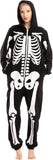 Unisex Skeleton Onesie Pajamas Plush Skeleton Jumpsuit Zipper Halloween Hoodie Pajamas for Adults V1188-SUU68-01315-1