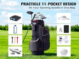 Golf Cart Bag with 14 Way Organizer Divider Top, 35 11 Pockets Premium Cart Bag with Stand, Durable V952-HHBHHB36YC10TEZZLV0