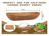 4 Pack 24 Inch Trough Coconut Liners, Natural Liners for Wall, Window Basket Deck Railing V1366-AZ2-W-14459