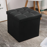 NNETM Faux Leather Storage Ottoman - Black, 55L V728-XT132583