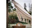 Handmade Boho Large Macrame Fringe 2 Person Double Deluxe Hammock Swing Net Chair for Beach, Yard, V1192-AZ-W-3116