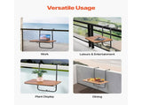Balcony Hanging Table, 595 x 400 mm Folding Balcony Railing Table, Outdoor Balcony Bar Table for V952-FXGZSM25INCHDZVCRV0