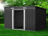 Giantz Garden Shed 2.38x1.31M w/Metal Base Sheds Outdoor Storage Tool Workshop Sliding Door SHED-FLAT-4X8-BASE-ABC