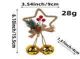 Rustic Christmas Star Ornament with Pinecone, Berries, and Bells - Holiday Home Decor V888-ELOSUNG10532
