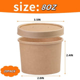 QZS 20 Pack Paper Soup Bowls,12oz Disposable Paper Soup Bowls with Lids for Ice Cream,Durable V1189-WXFWAL-20260319-00330