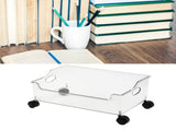 Wheeled Storage Containers Plastic Transparent Under Desk Book Storage Box with Roller for School V1294-YM0706-3117230131811