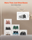 VEVOR Shoe Storage Boxes 6PCS Stackable Shoe Boxes US Size 13 Transparent White V952-KDDQTMCXXHQK0OIKQ001V0