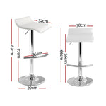 Artiss 4x Bar Stools Adjustable Gas Lift Chairs White BA-TW-NEWT706-WH-X4