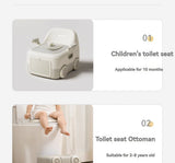 baby portable toilet, potty training, weaning off diapers, soft PU cushion, night-light, bathroom V1106-113-28563-PNK-THREE