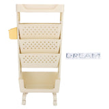 Rolling Book Cart 5 Tier PP Multi Functional Movable Storage Book Rack Utility Organizer Bookshelf V1294-YM0901-3117250131311