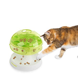 Interactive Mushroom Cat Puzzle Toy for Slow Feeding and Mental Stimulation Treat Dispensing, V1341-ZY-E2A2N2EH-GREEN