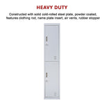 2-Door Vertical Locker for Office Gym Shed School Home Storage V63-832431