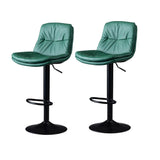 SERENIT Bar Stools Kitchen Bar Stool Leather Barstools Swivel Gas Lift Counter Chairs BS8406 Green V255-8406_GREEN