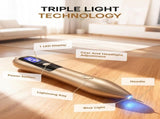 9-Speed Skin Tag Remover Pen - USB Rechargeable Mole Wart Removal Tool, LCD Display & Safety Lock, V1107-110-51887-PUR-19CM