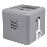 Foldable Fully Enclosed Hooded Cat Litter Box Self-Cleaning Kitty Toilet w Tray V767-P-ZM118