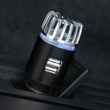 12V Car Air Purifier Car Air Freshener with Dual USB Charger Port Black V1263-JX-7201-1
