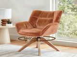 Artiss Swivel Chair Armchair Nursing Velvet Brown UPHO-H-ARM02-SWL-BR