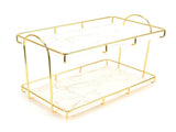 Bathroom Countertop Rack Large Capacity 2 Tiers Gold Bathroom Countertop Rack for Home Hotel V1294-YM0523-3112220011911