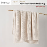 Bianca Sofala Cream Polyester Chenille Throw Rug 130 x 170 cm V442-BCA-THROW-SOFALA-CREAM-RE