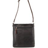 Milleni Womens Italian Leather Bag Soft Nappa Leather Cross-Body Travel - Black/Chestnut V563-NL2439-BLACK_CHESTNUT