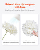 VEVOR 205 Pcs Artificial Silk Hydrangea Flowers 9.8 In Bouquet Arrangement White V952-RZXQBS205PCS6HW4T001V0