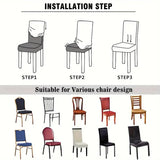 6PCS Christmas Stretch Dining Chair Covers Snug-Fit Elastic Design, Printed with Ornaments, V1232-SDYT-6P-001