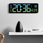 16" Green gradient color Large Digital Big Jumbo LED Wall Desk Clock Display With Temperature V201-FAZ0016GR8AU