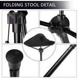 Folding Fishing Tools Outdoor Telescopic Folding Stool Portable High Single Leg V1192-AZ-W-14770