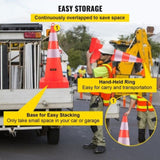 VEVOR Safety Cones, 6 x 28\" Cones, PVC Orange Construction Cones, 2 Reflective Collars V952-AQZYCQHSBJ286KUPSV0