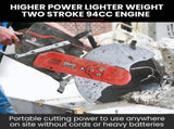 BAUMR-AG 400mm Professional Concrete Demolition Saw 94cc 2-Stroke, Wet and Dry Demo Cutting, 16" V219-SAWCONBMP1MA