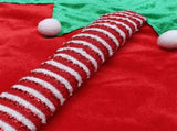 48 Inch Elf Christmas Tree Skirt with Candy Striped Legs and Wavy Trim, Christmas Decoration V1263-JX-1605